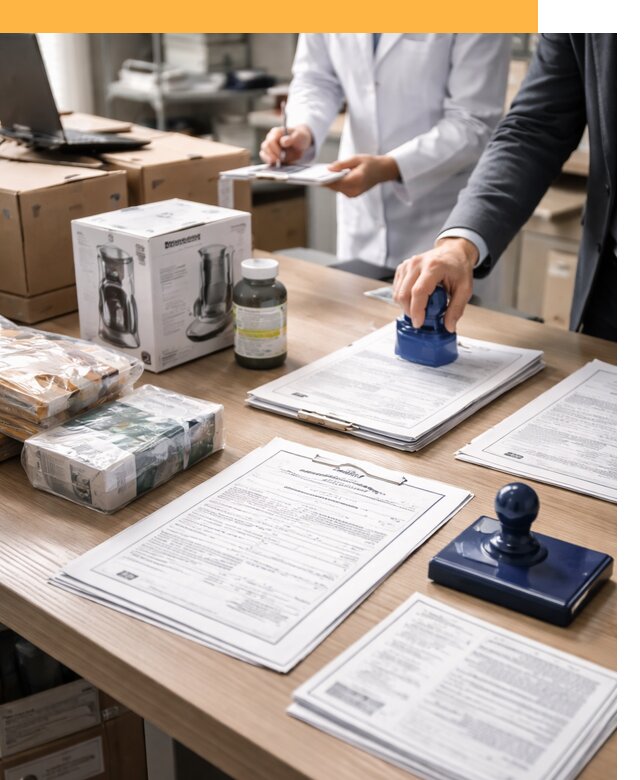 Сертификация импортных товаров от 12384 с таможенным сопровождением